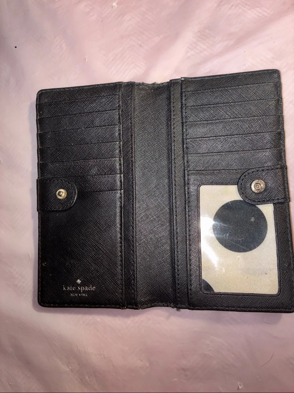 Kate Spade Black Saffiano Zip Around Wallet
